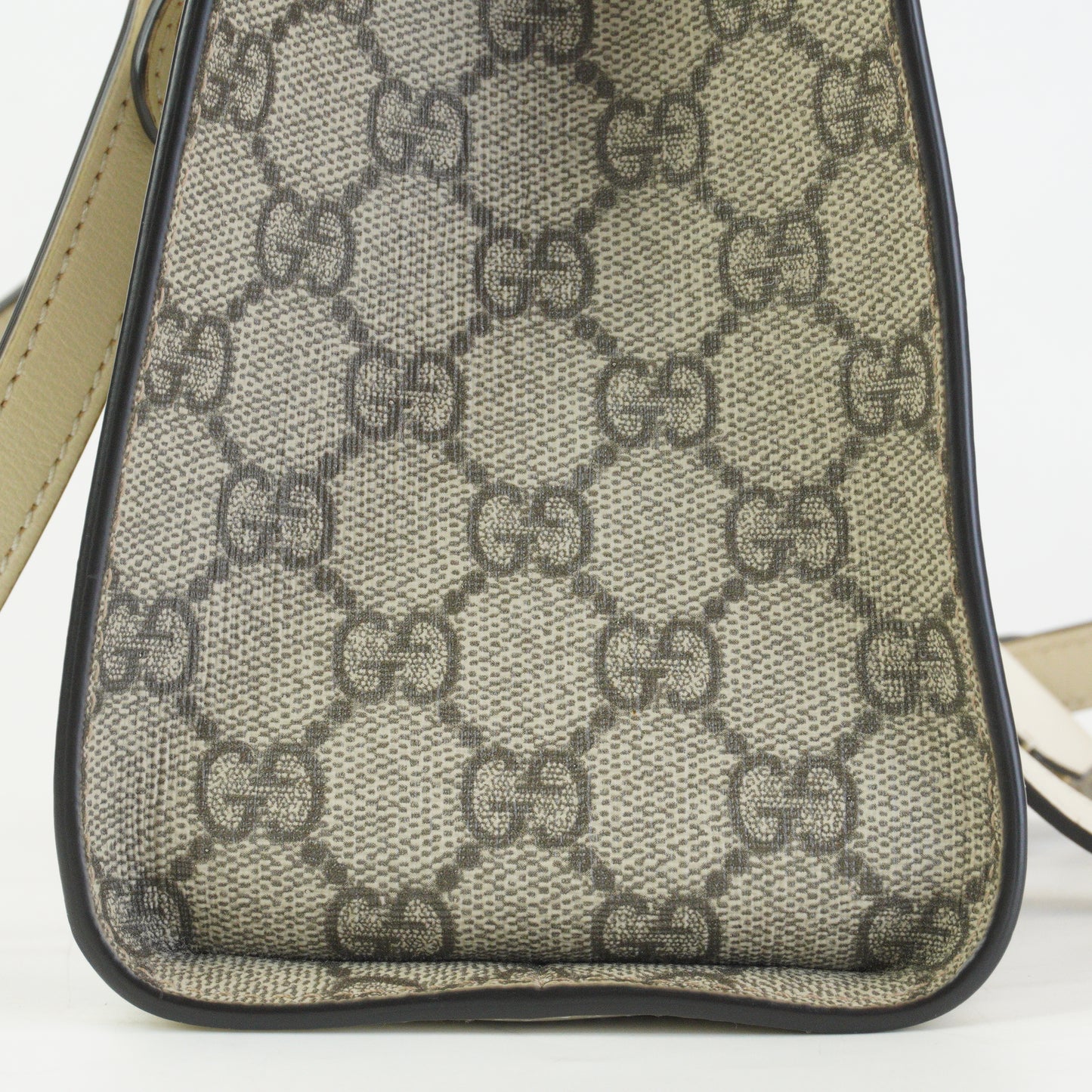 Gucci Padlock GG Supreme in Beige and Ebony Canvas with White GHW Medium