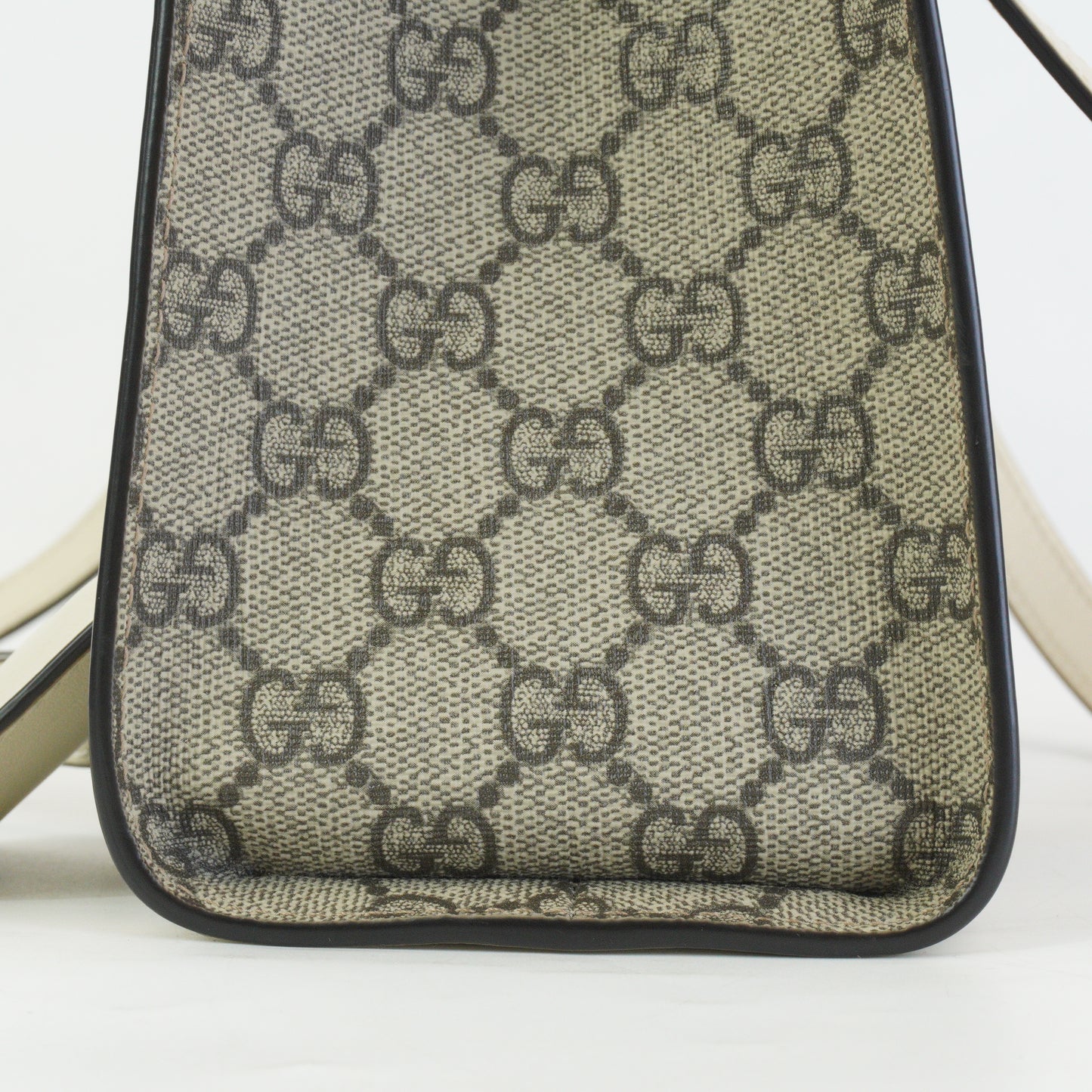 Gucci Padlock GG Supreme in Beige and Ebony Canvas with White GHW Medium