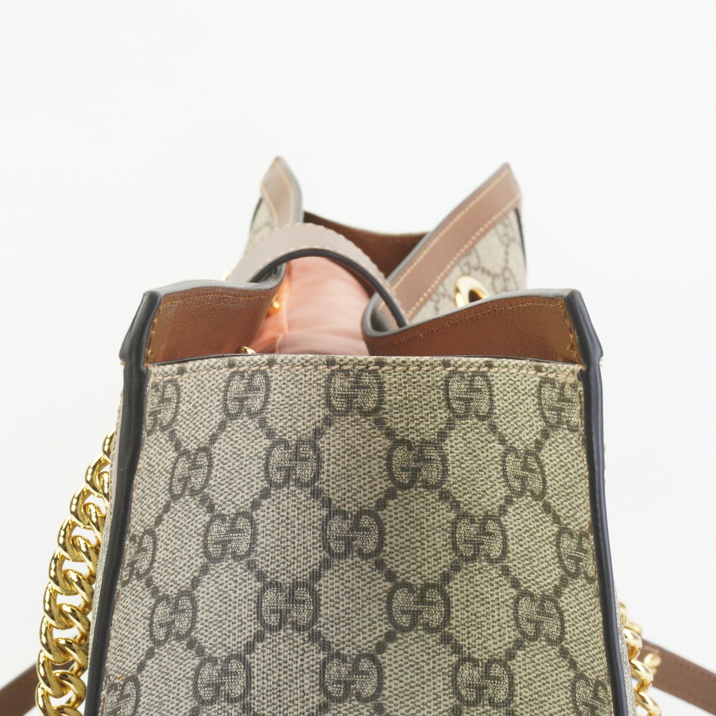 Gucci Padlock GG Supreme in Beige and Ebony Canvas with Brown GHW Large