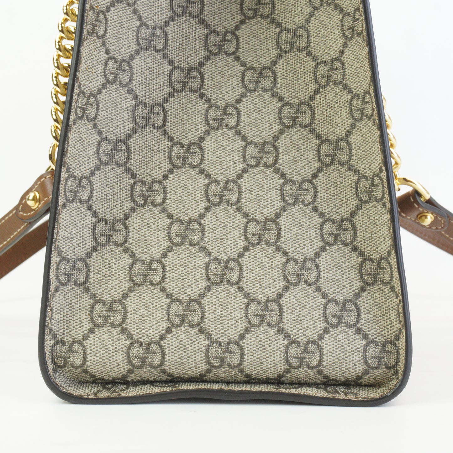 Gucci Padlock GG Supreme in Beige and Ebony Canvas with Brown GHW Large