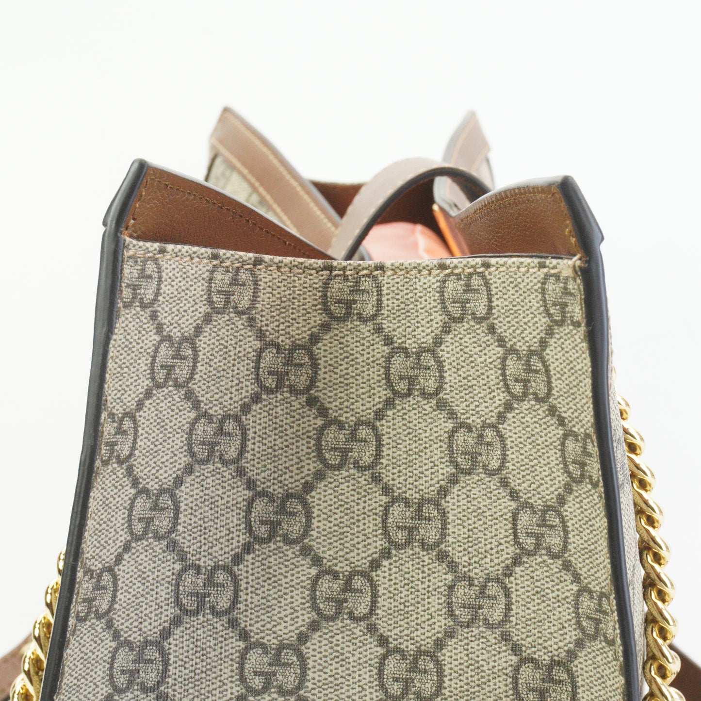 Gucci Padlock GG Supreme in Beige and Ebony Canvas with Brown GHW Large