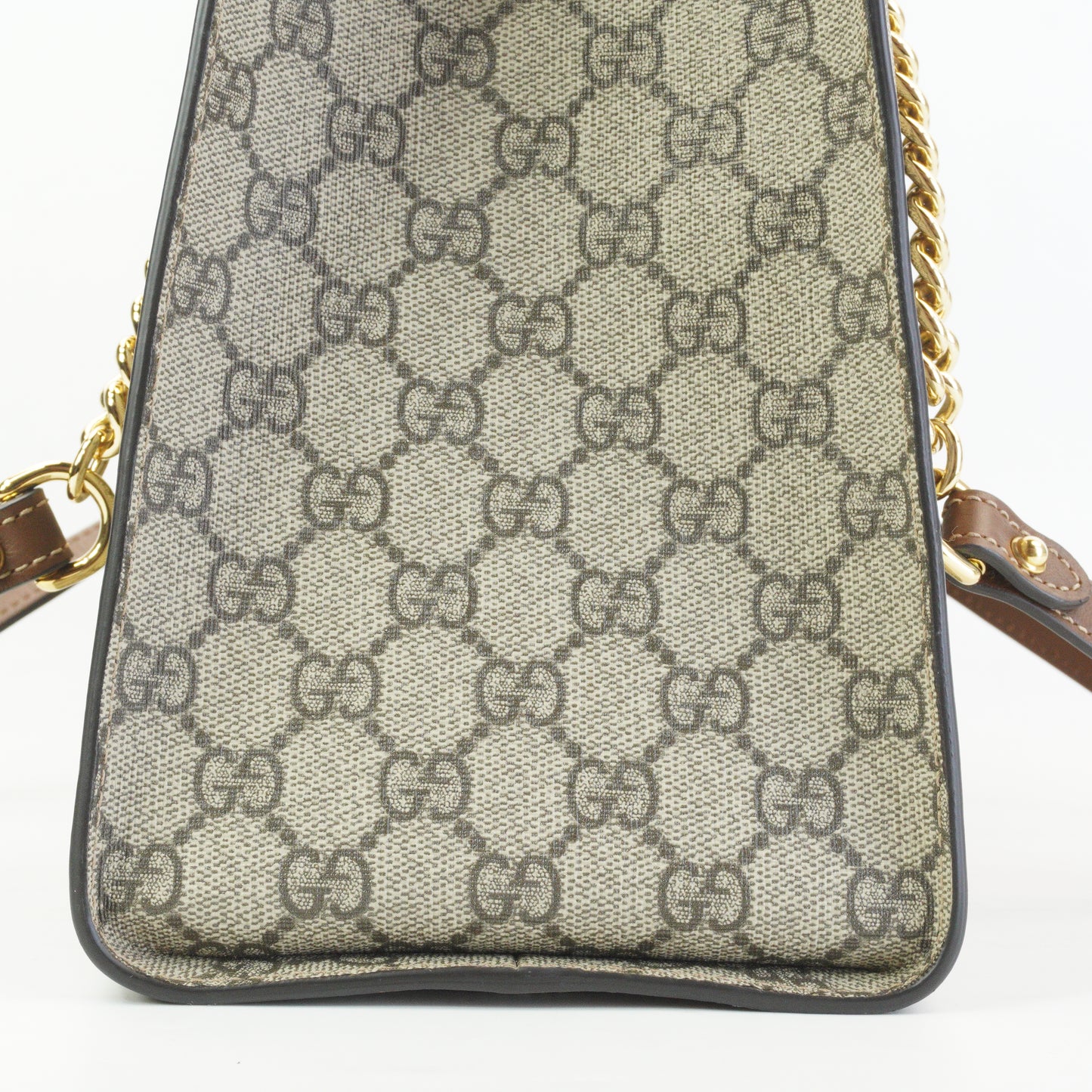 Gucci Padlock GG Supreme in Beige and Ebony Canvas with Brown GHW Large