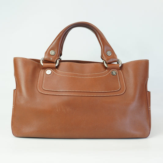 Celine Boogie Handbag Brown Medium SHW