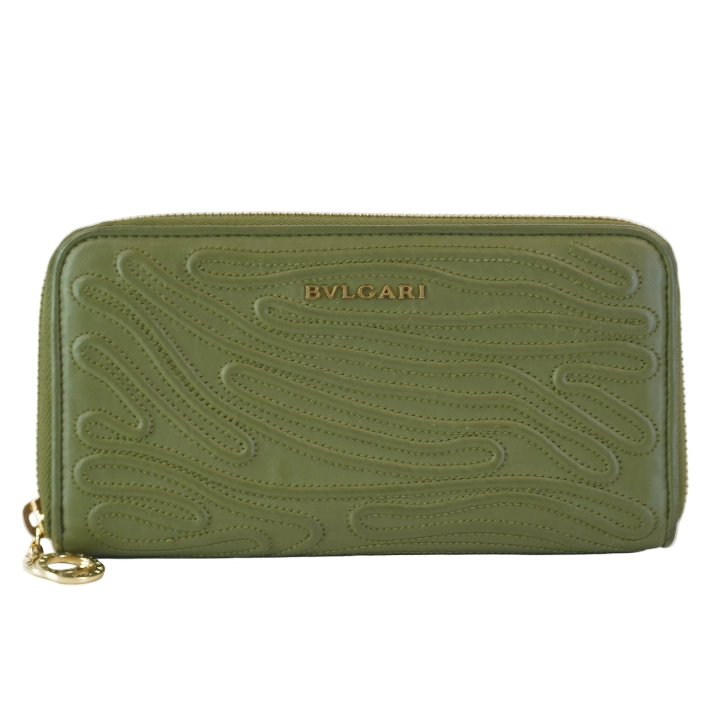 Bulgari Green Long Zippy Wallet