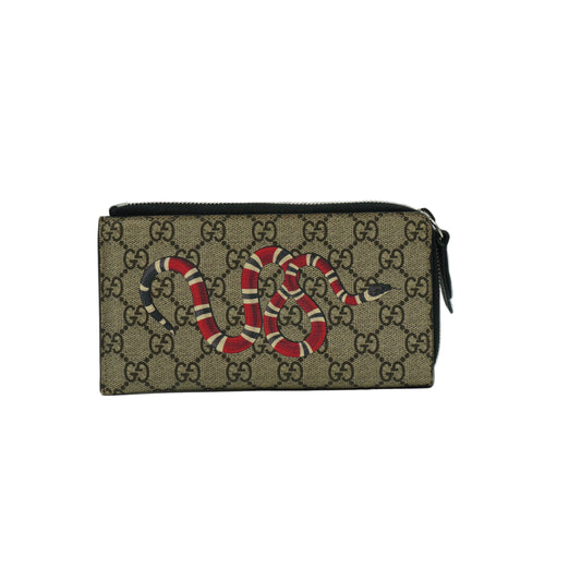 Gucci	GG Supreme Kingsnake Zip Around Wallet SHW