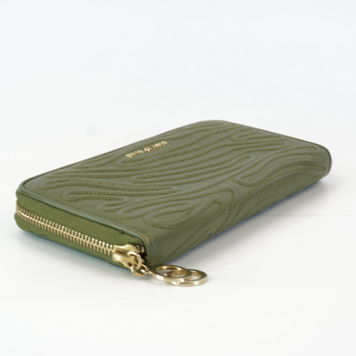 Bulgari Green Long Zippy Wallet