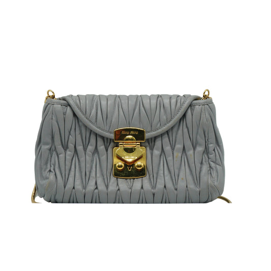Miu Miu	Matelassé Small Leather Shoulder Bag Nube GHW