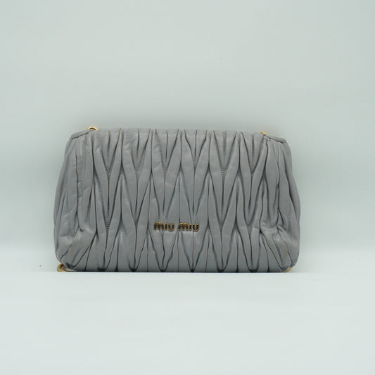 Miu Miu	Matelassé Small Leather Shoulder Bag Nube GHW