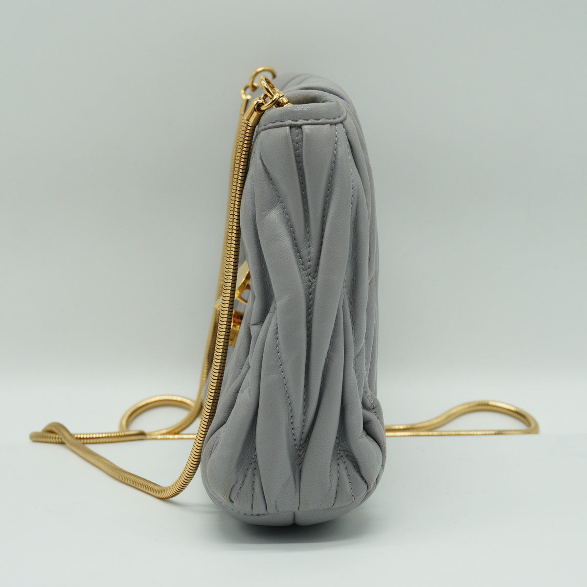 Miu Miu	Matelassé Small Leather Shoulder Bag Nube GHW