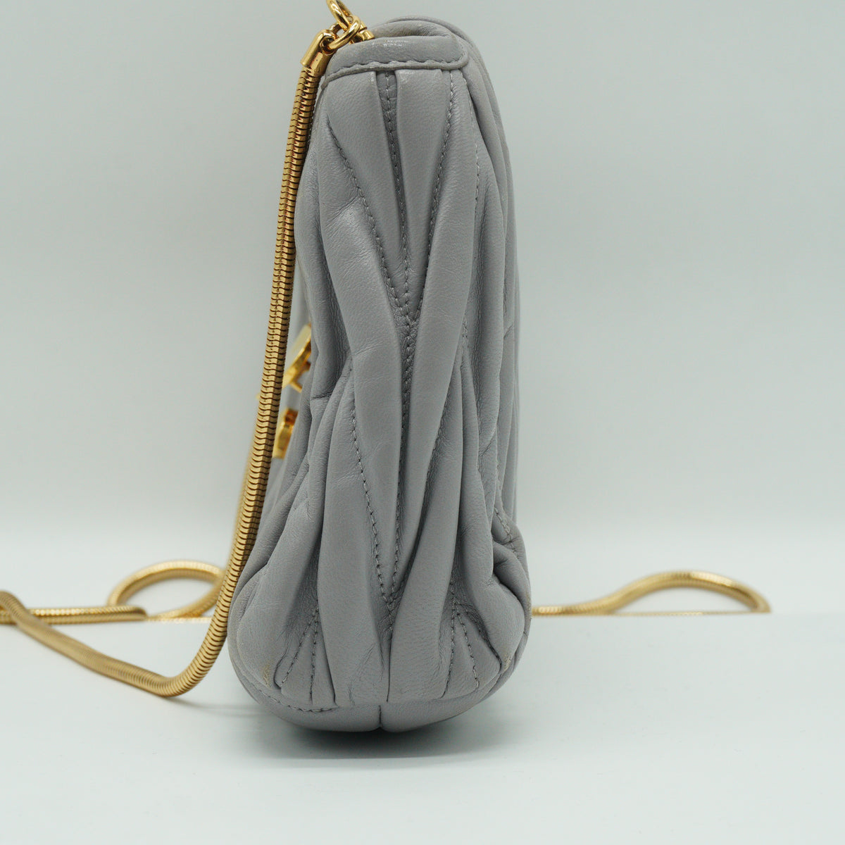 Miu Miu	Matelassé Small Leather Shoulder Bag Nube GHW