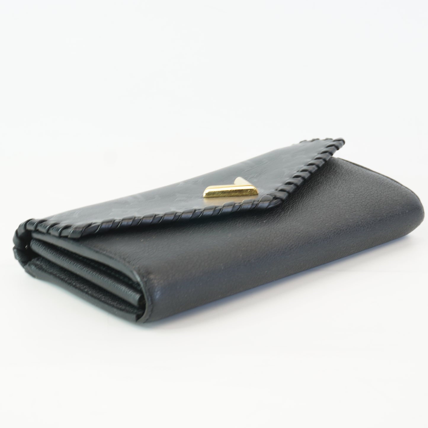 Louis Vuitton	Black Portefeuille Wallet braid trims