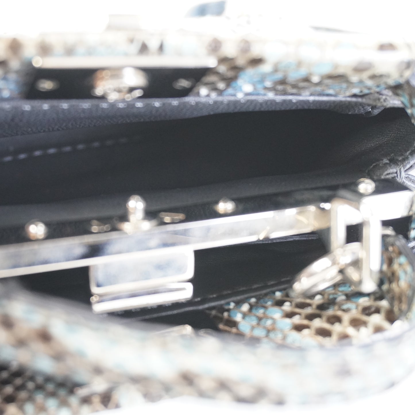 Fendi Nano Peekaboo Snakeskin