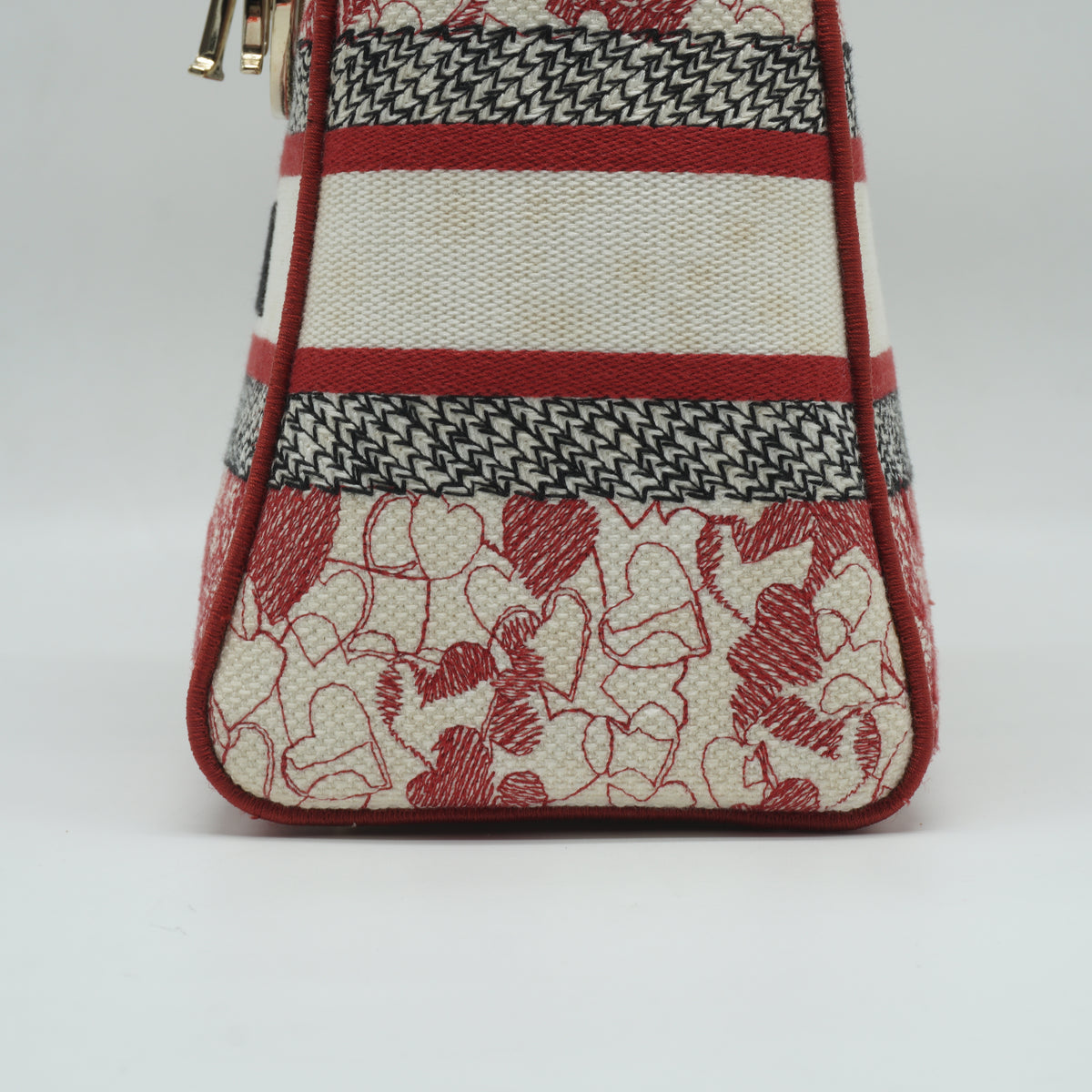 Dior Dioramour D-Royaume Lady D-Lite Red Multicolor Canvas Embroidered Medium GHW