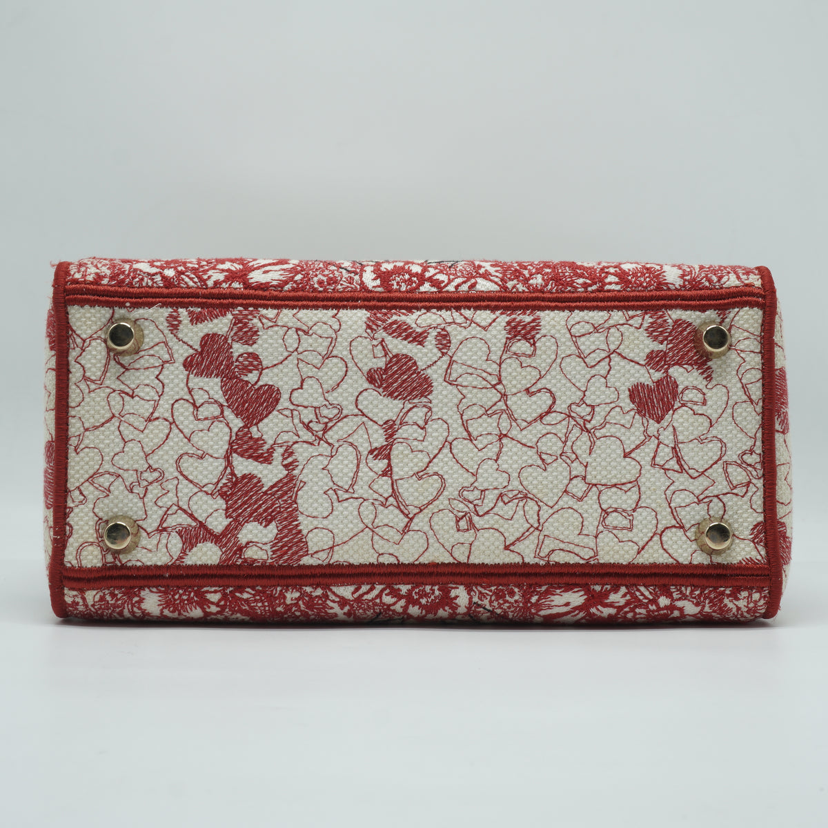 Dior Dioramour D-Royaume Lady D-Lite Red Multicolor Canvas Embroidered Medium GHW