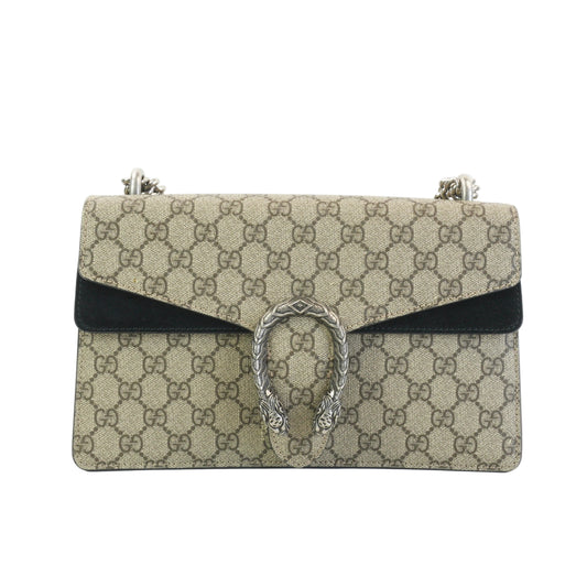 Gucci Dionysus GG Supreme Shoulder Bag Black Medium SHW