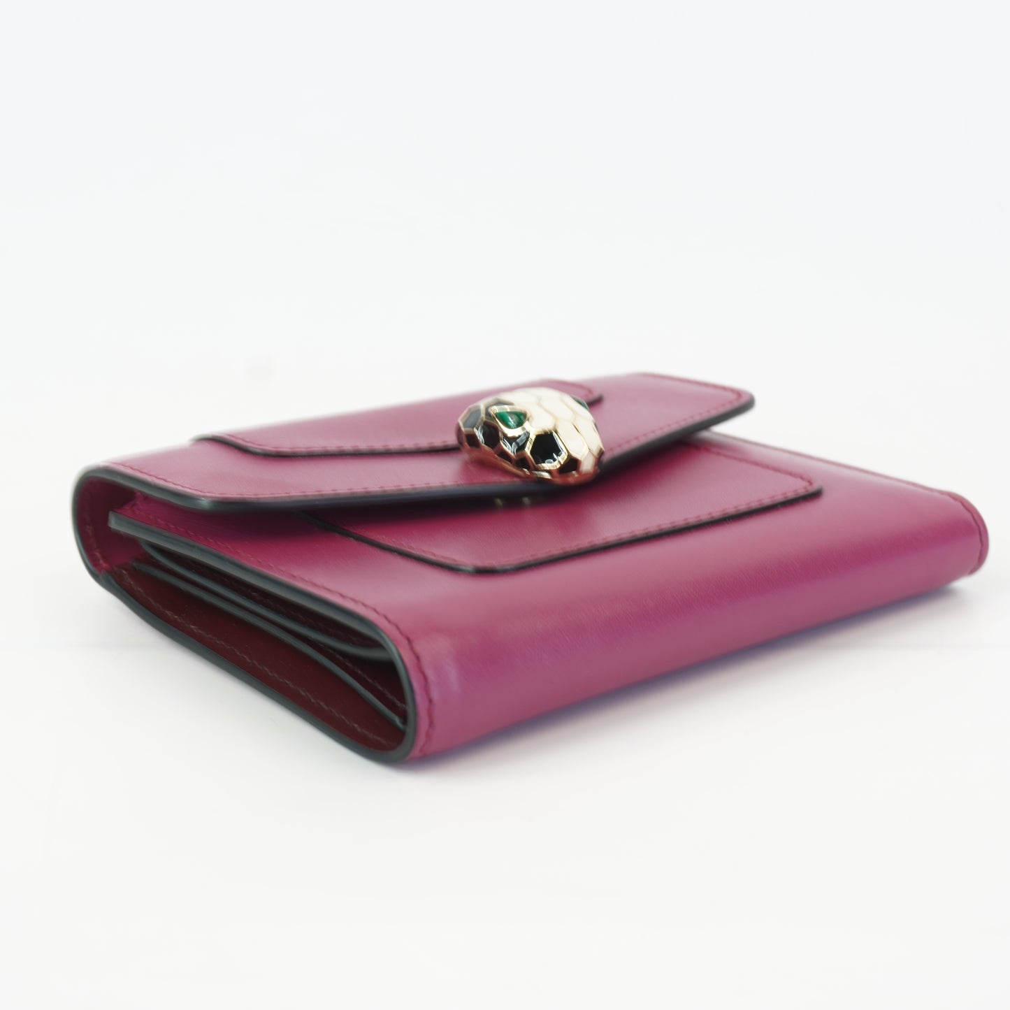 Bulgari Compact Wallet fuschia pink Serpenti