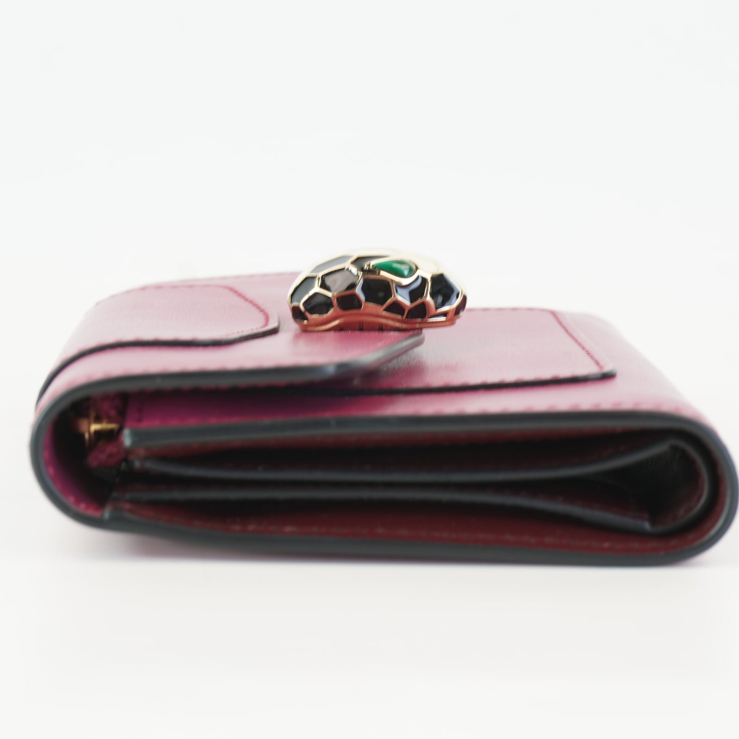 Bulgari Compact Wallet fuschia pink Serpenti