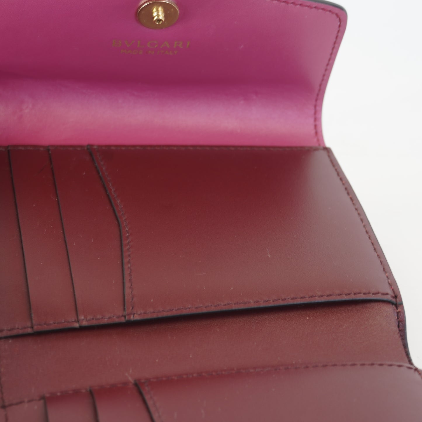 Bulgari Compact Wallet fuschia pink Serpenti