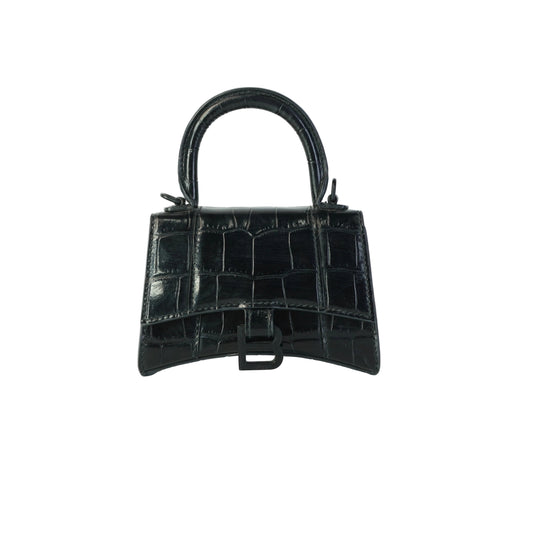 Balenciaga Hourglass Nano Croc-Embossed