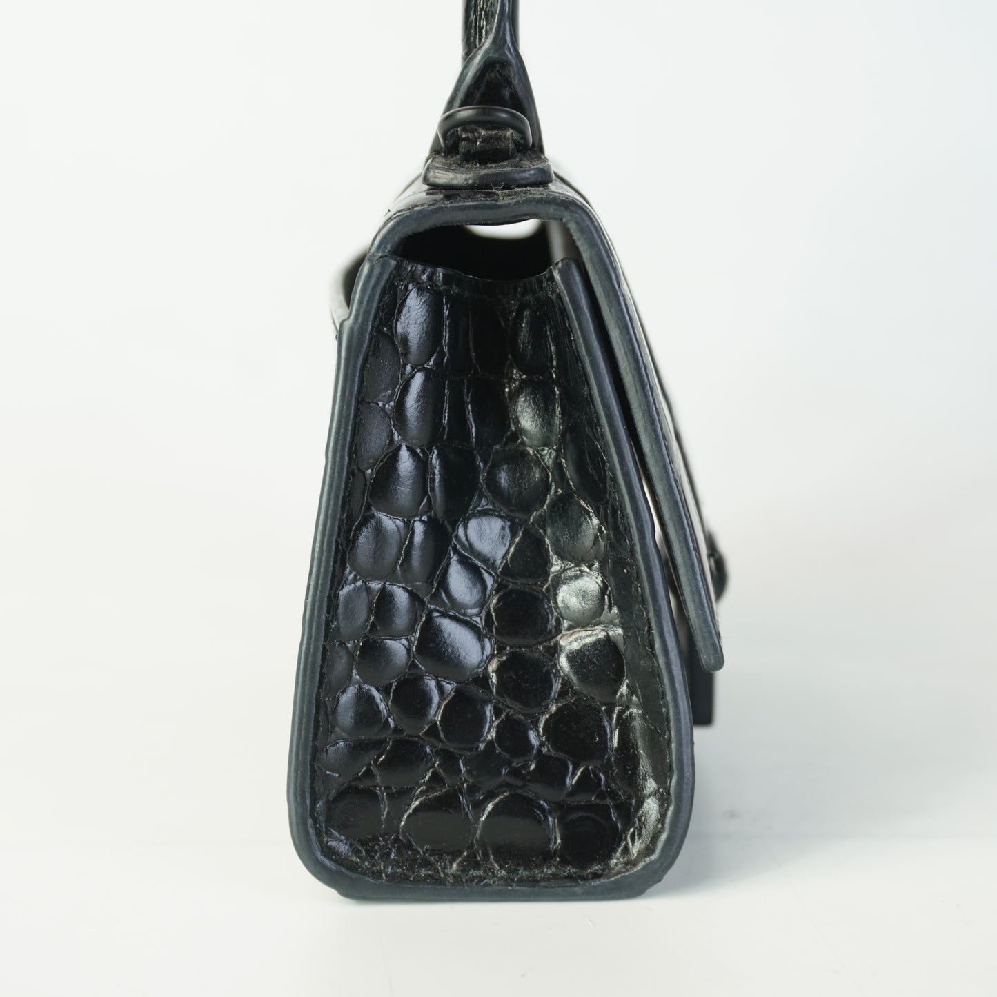 Balenciaga Hourglass Nano Croc-Embossed