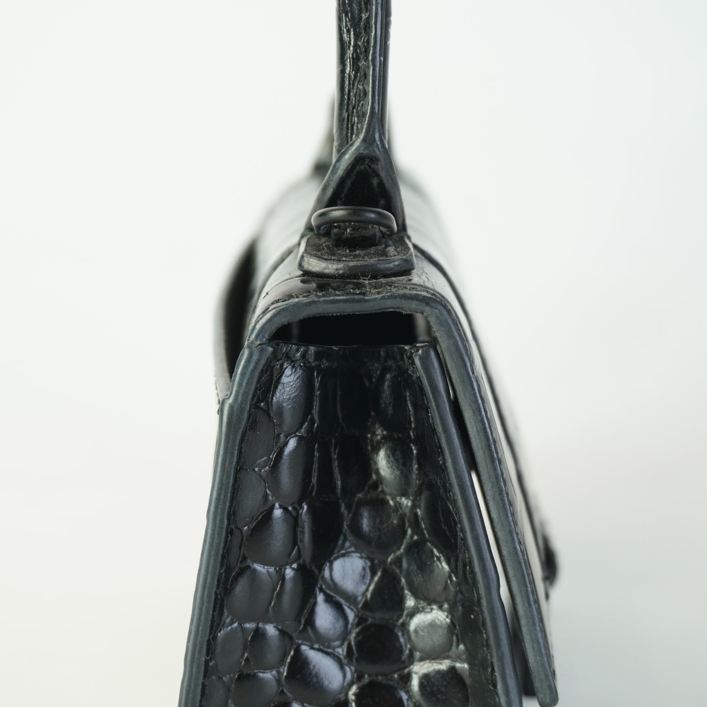Balenciaga Hourglass Nano Croc-Embossed