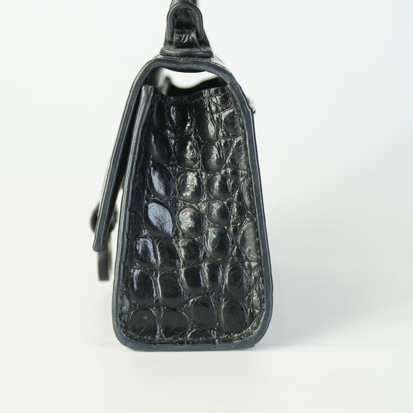 Balenciaga Hourglass Nano Croc-Embossed