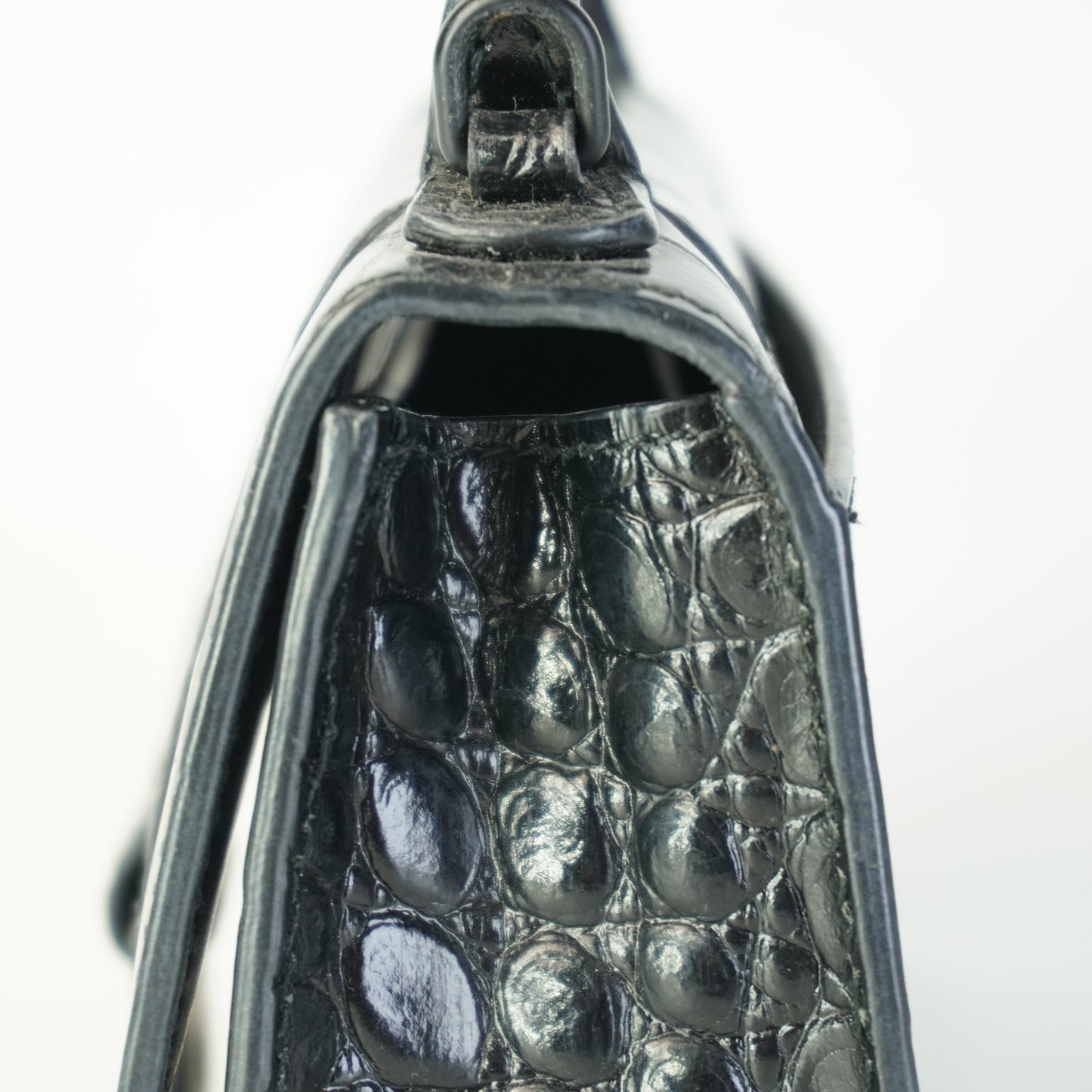 Balenciaga Hourglass Nano Croc-Embossed