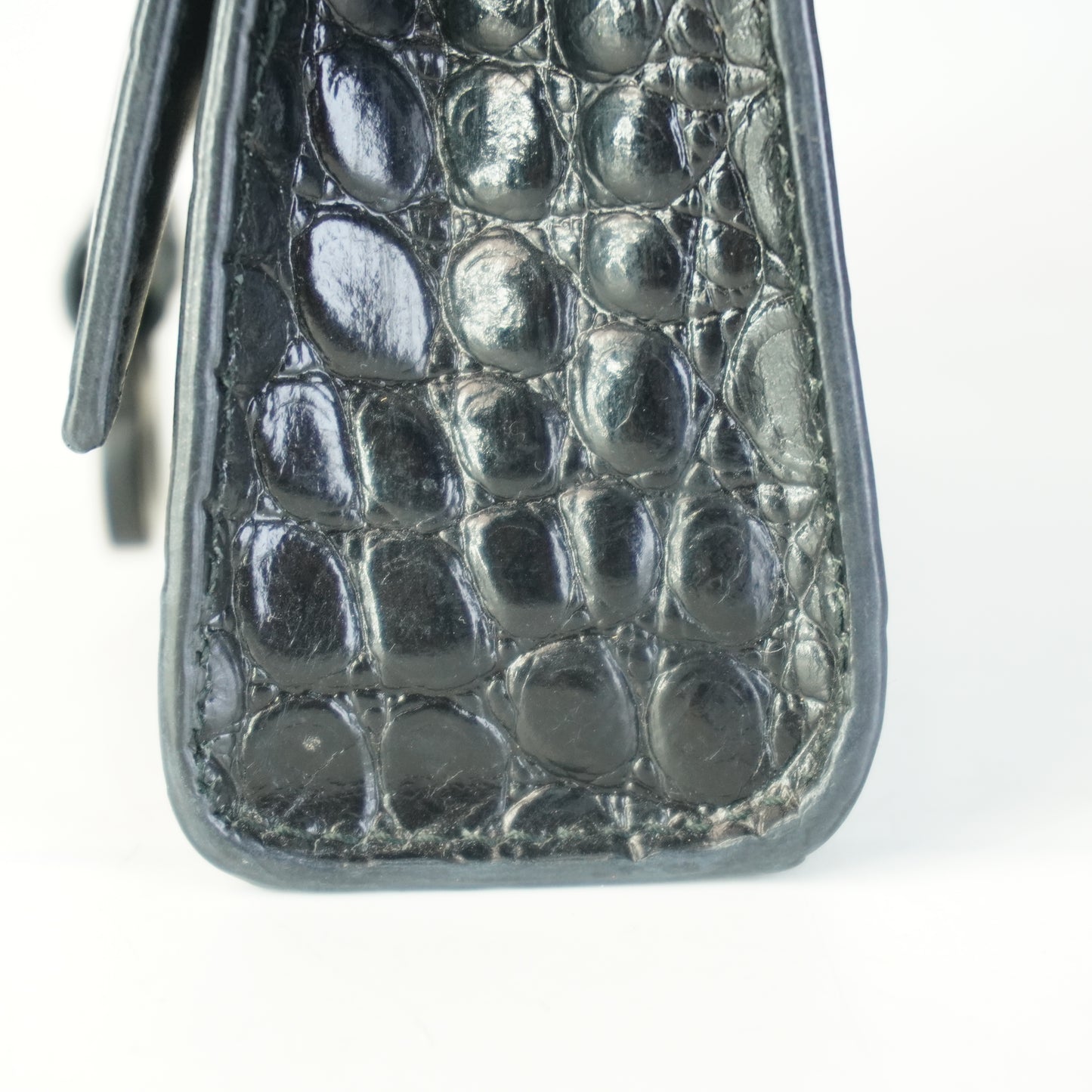 Balenciaga Hourglass Nano Croc-Embossed