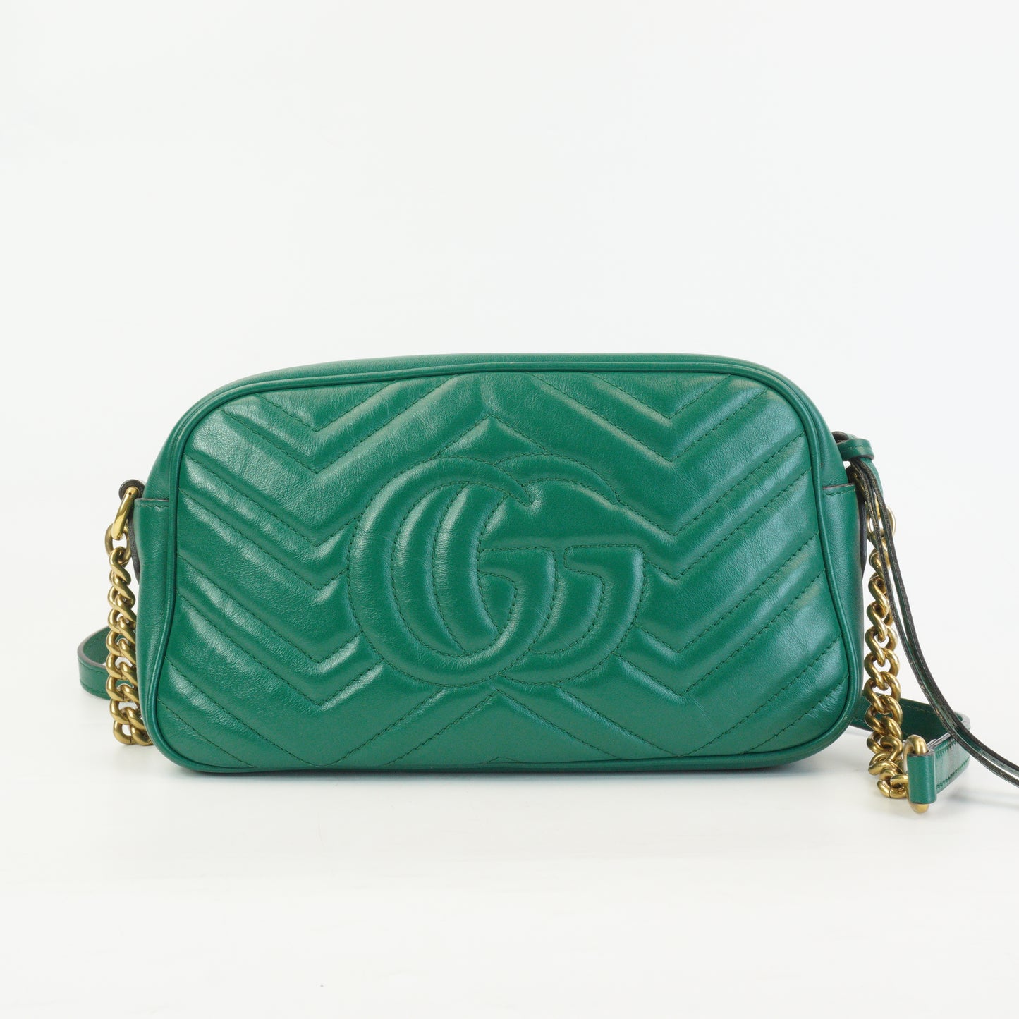 Gucci Marmont Matlasse Camera Bag Green Small GHW
