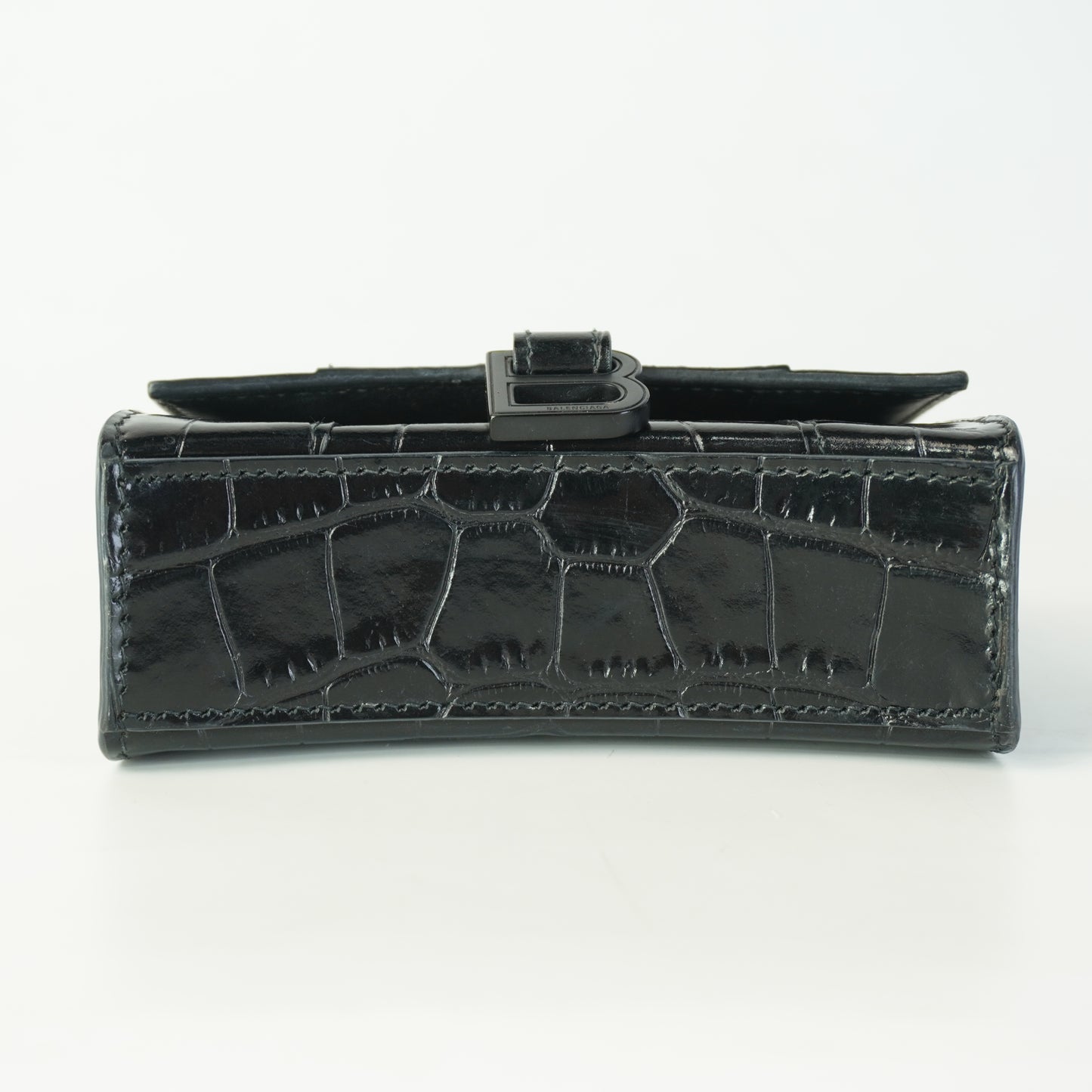 Balenciaga Hourglass Nano Croc-Embossed