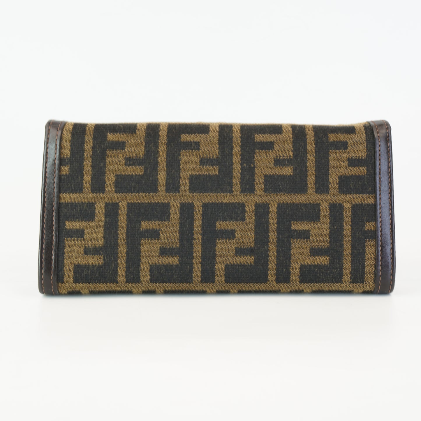Fendi Brown Zucca Canvass and Leather Long Bifold Wallet