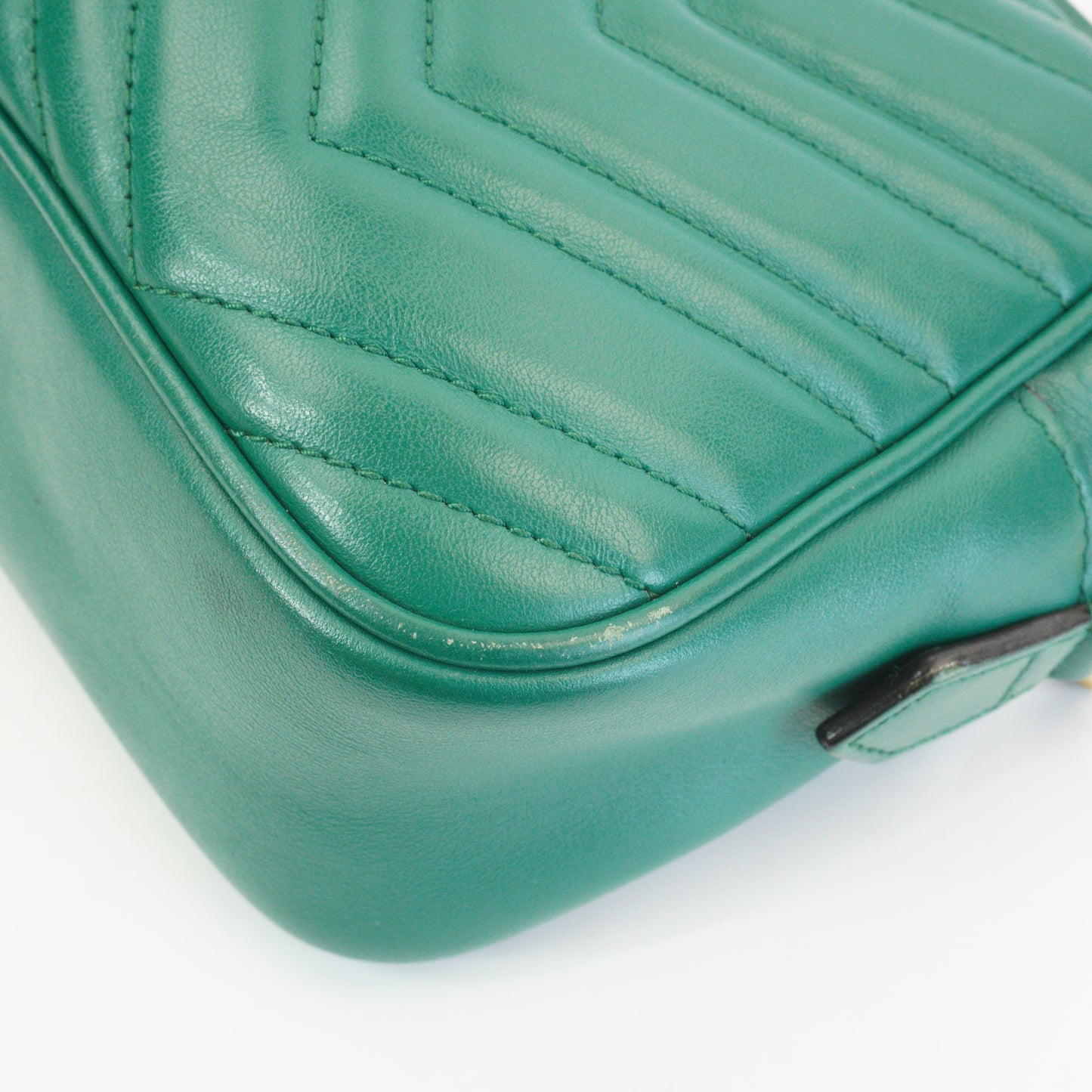 Gucci Marmont Matlasse Camera Bag Green Small GHW