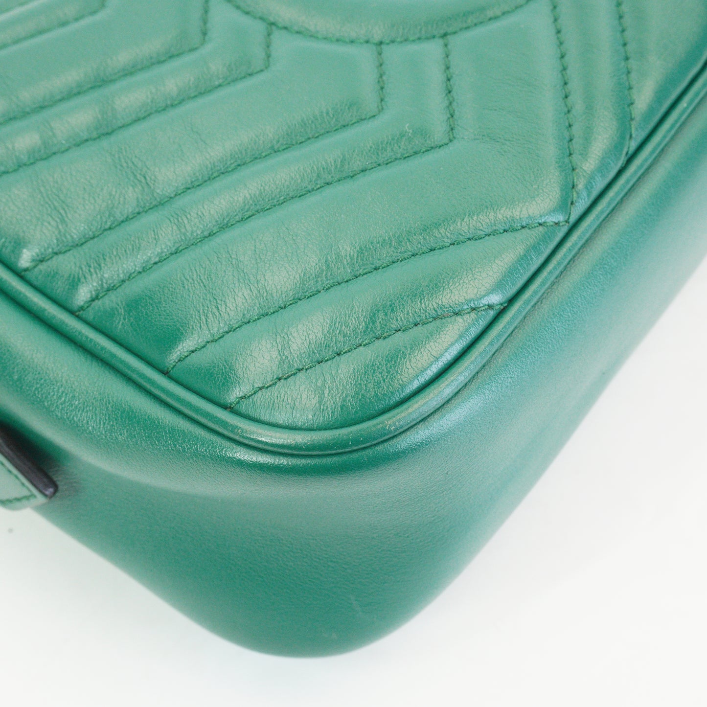 Gucci Marmont Matlasse Camera Bag Green Small GHW