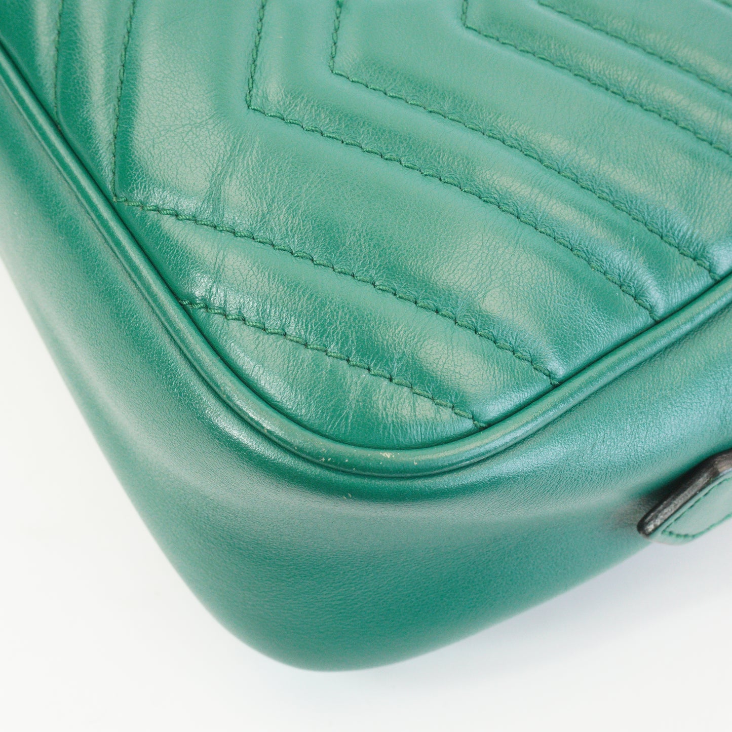 Gucci Marmont Matlasse Camera Bag Green Small GHW