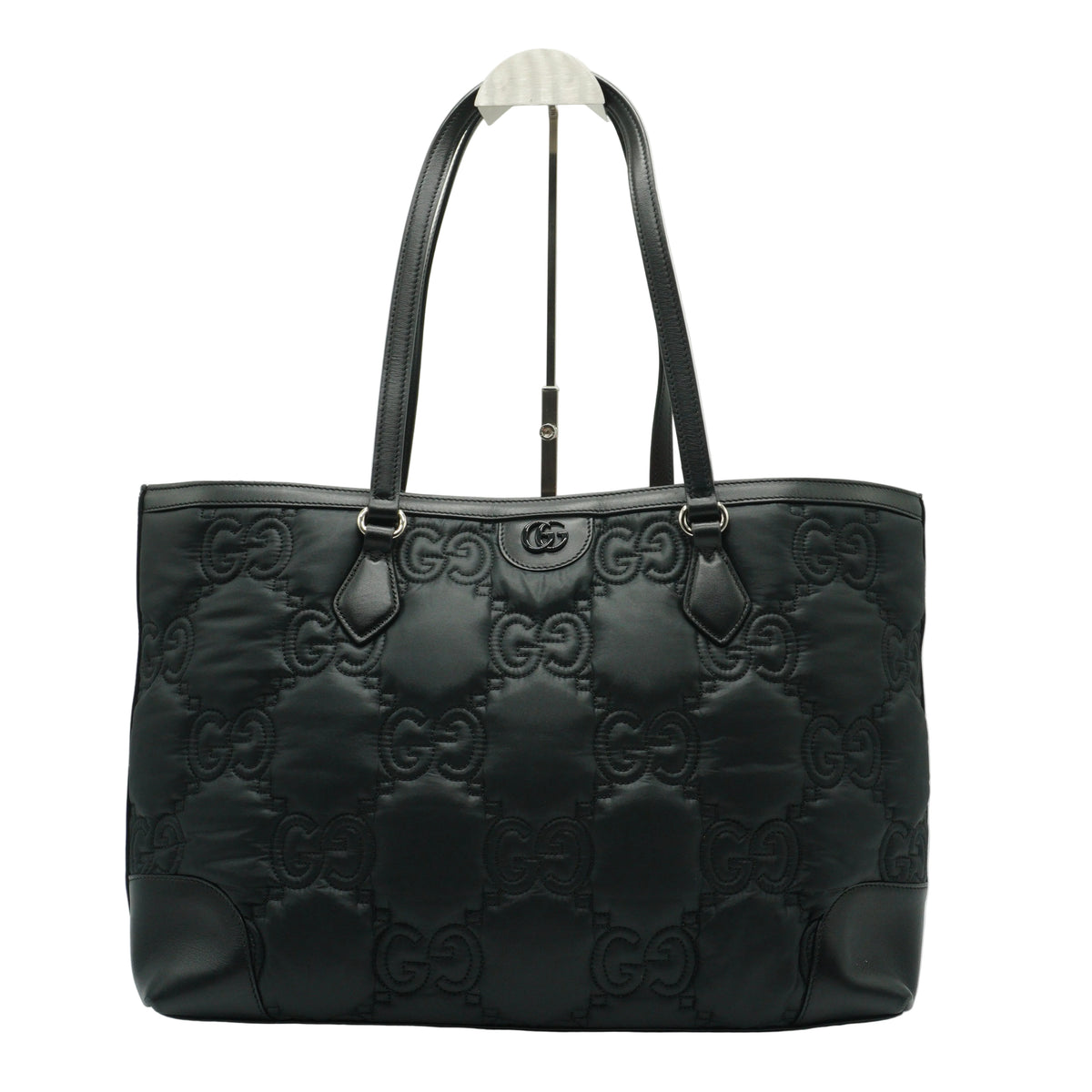 Gucci Matelassé Nylon Medium Black Tote Bag SHW