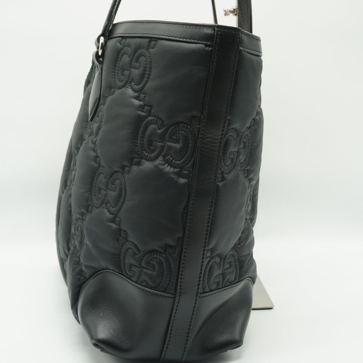 Gucci Matelassé Nylon Medium Black Tote Bag SHW
