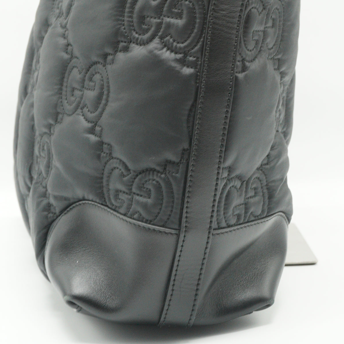 Gucci Matelassé Nylon Medium Black Tote Bag SHW