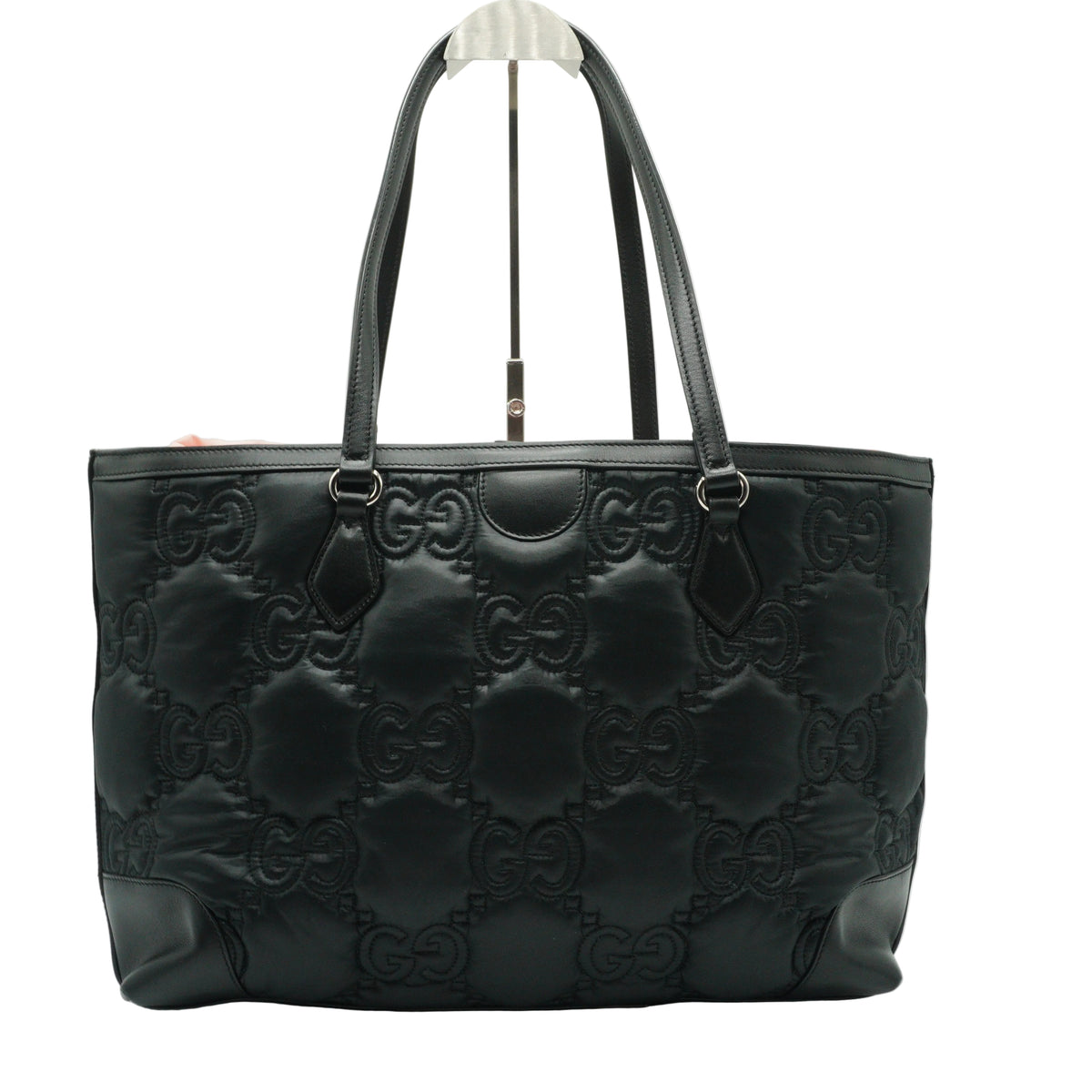 Gucci Matelassé Nylon Medium Black Tote Bag SHW