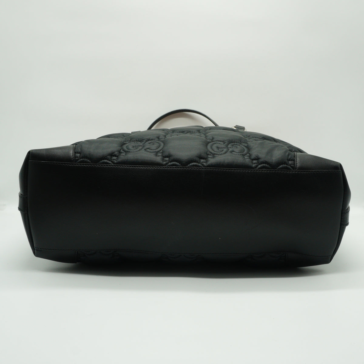 Gucci Matelassé Nylon Medium Black Tote Bag SHW