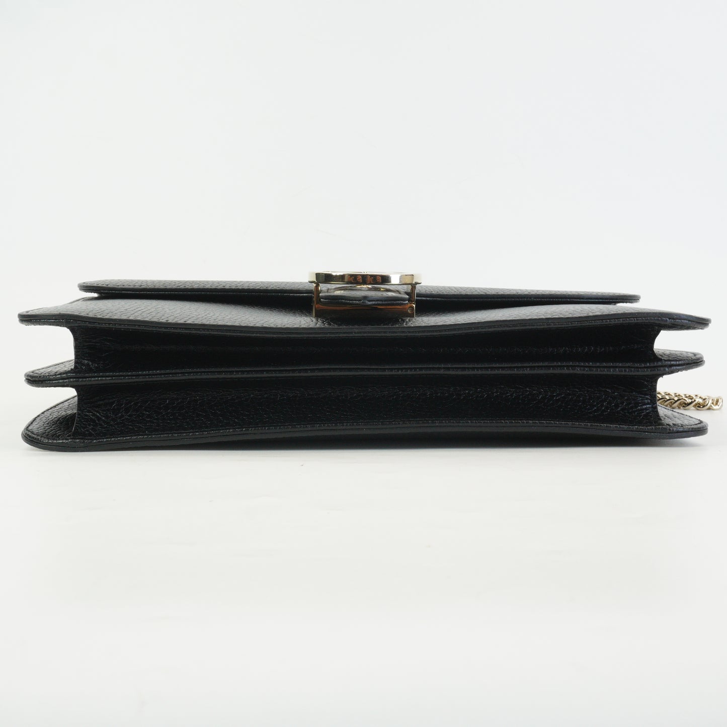 Gucci Interlocking G Chain Shoulder Bag Black SHW Medium