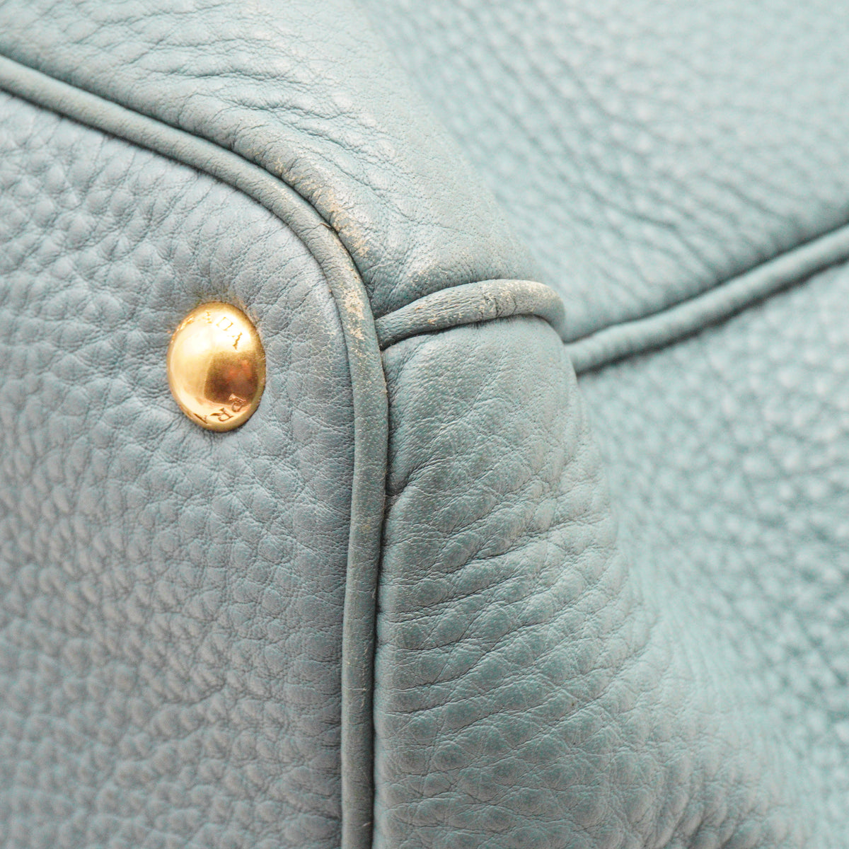 Prada Vitello Daino Tote Bag Blue Large GHW