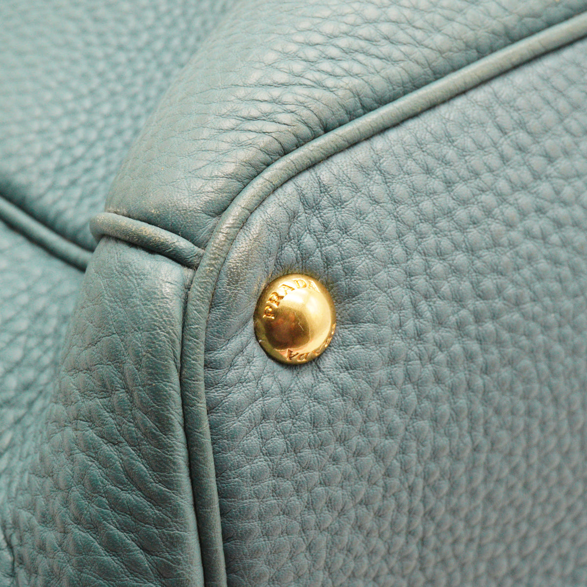 Prada Vitello Daino Tote Bag Blue Large GHW