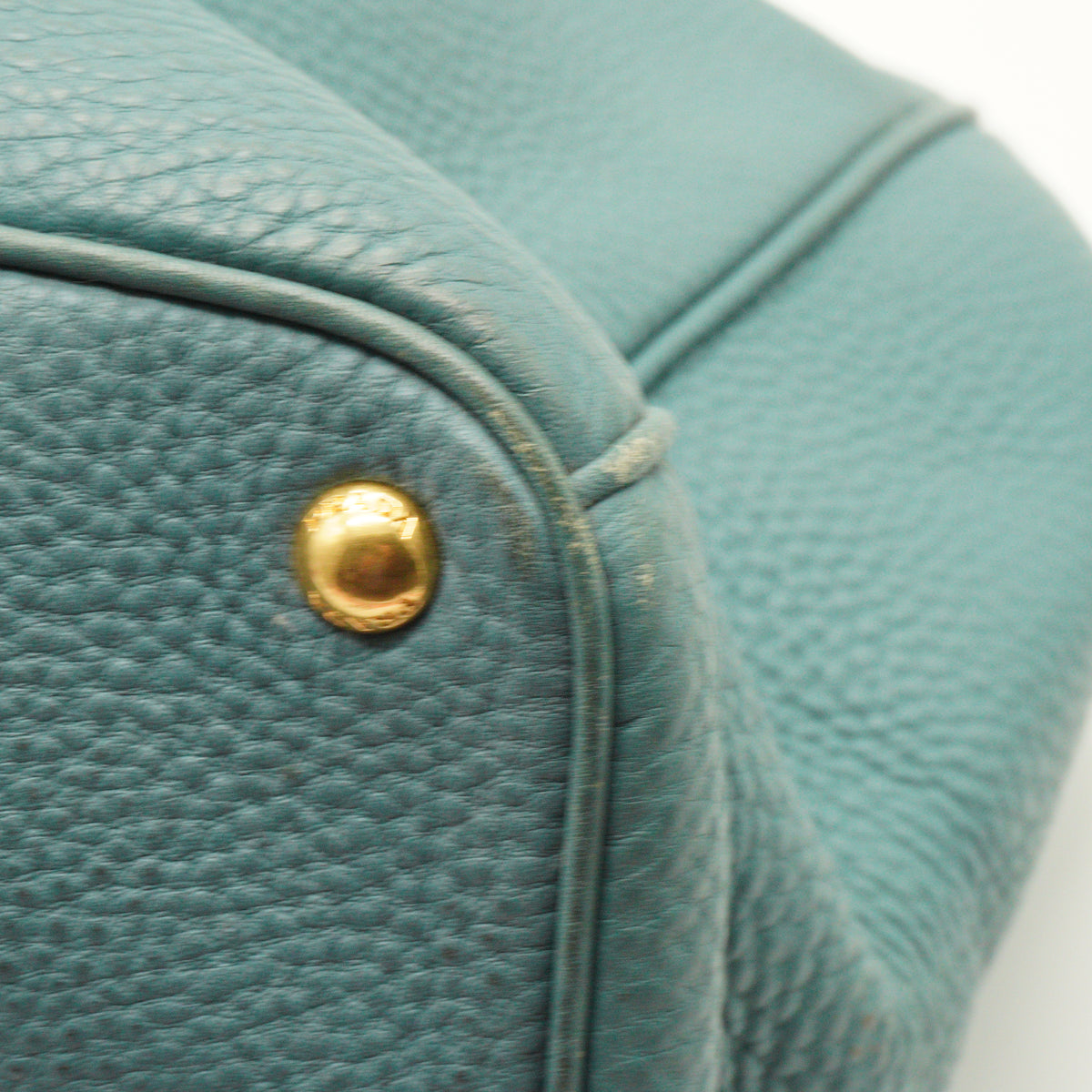 Prada Vitello Daino Tote Bag Blue Large GHW