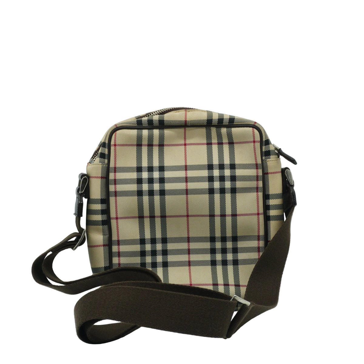 Burberry	Nova Check Canvas and Leather Crossbody Messenger Bag SHW