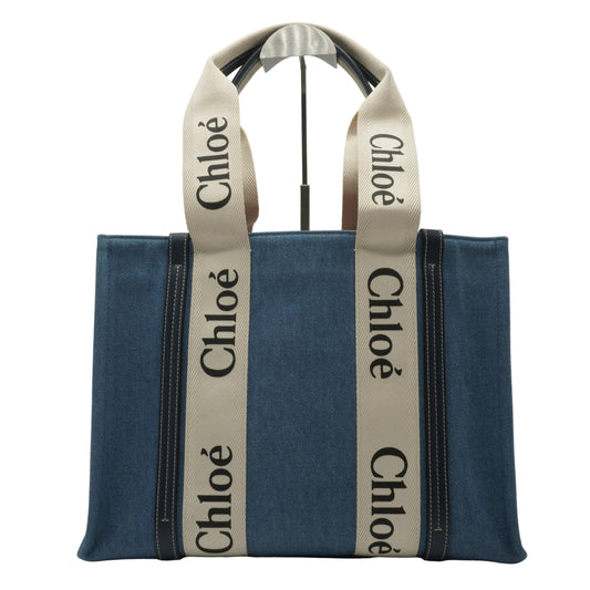 Chloe	Woody Denim Tote Bag Medium