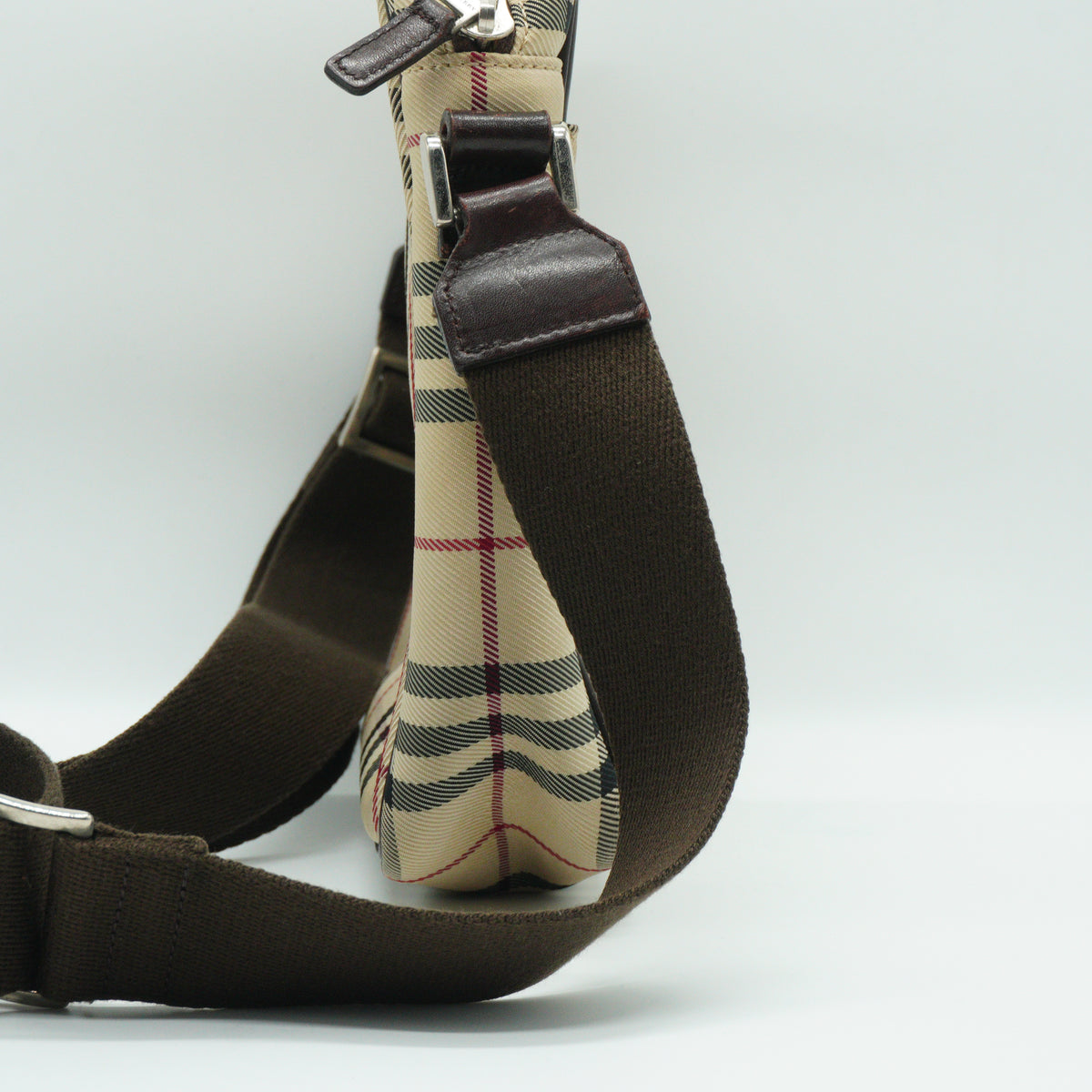 Burberry	Nova Check Canvas and Leather Crossbody Messenger Bag SHW