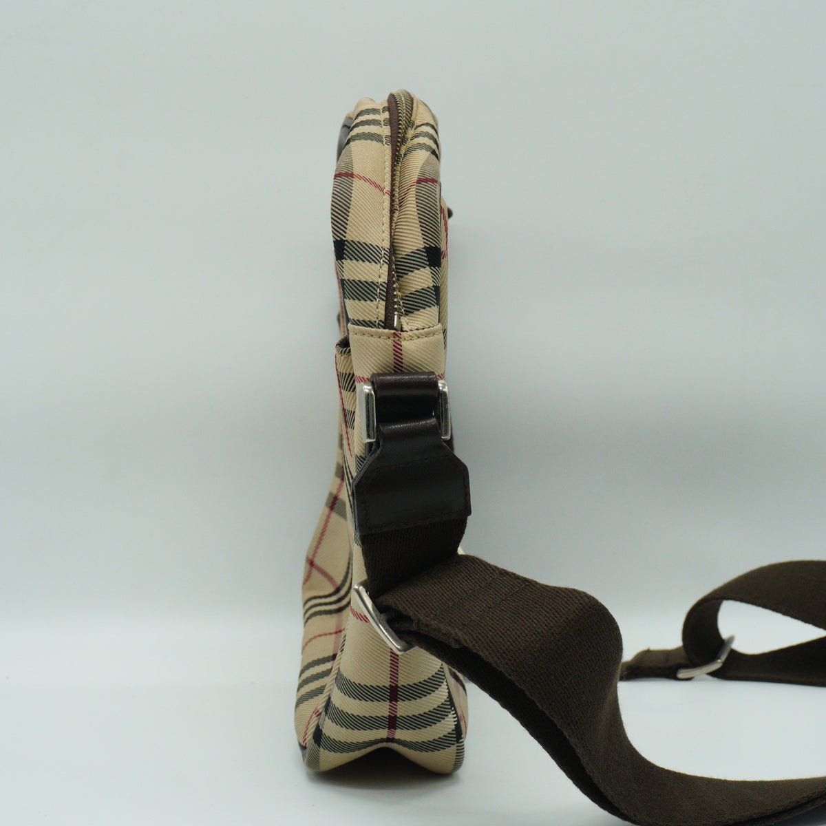Burberry	Nova Check Canvas and Leather Crossbody Messenger Bag SHW