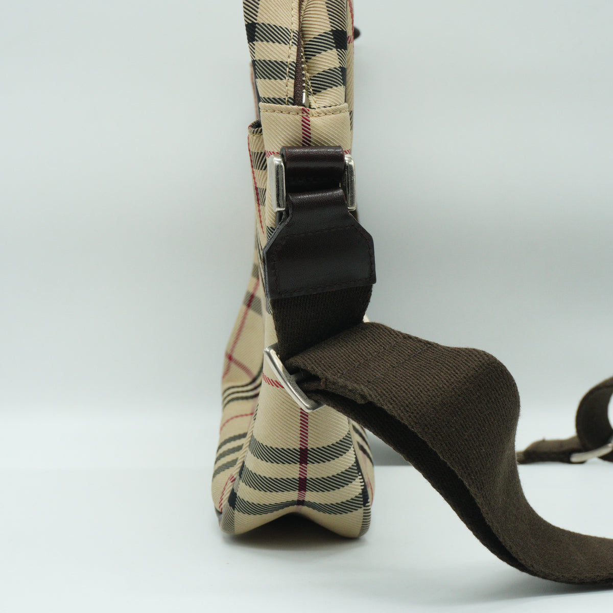 Burberry	Nova Check Canvas and Leather Crossbody Messenger Bag SHW