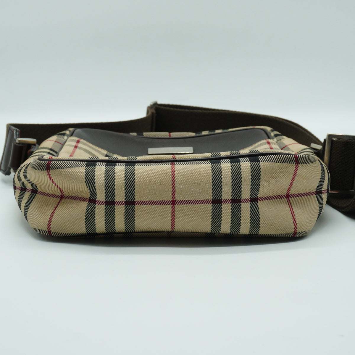 Burberry	Nova Check Canvas and Leather Crossbody Messenger Bag SHW