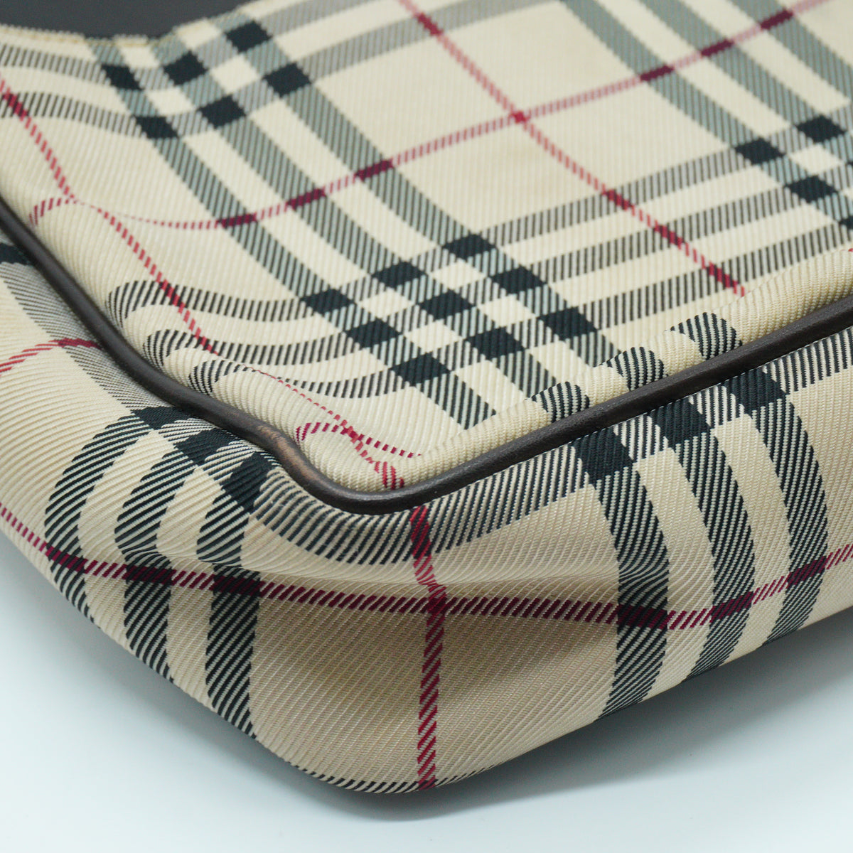 Burberry	Nova Check Canvas and Leather Crossbody Messenger Bag SHW